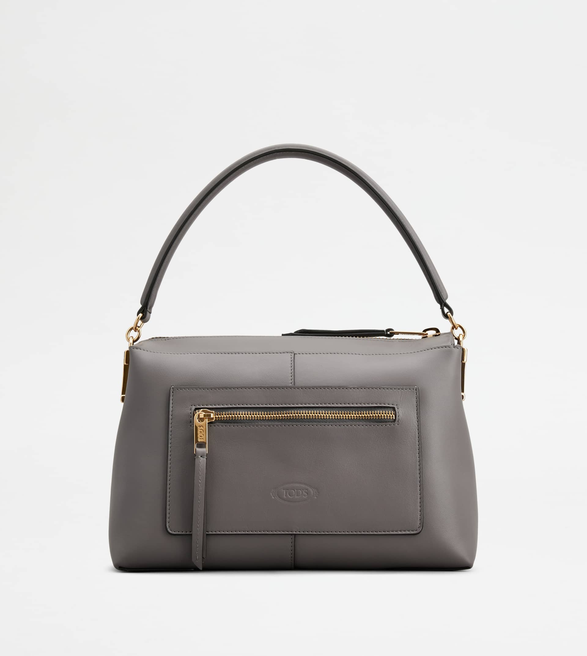 TOD'S T CASE BAULETTO IN LEATHER SMALL - GREY - 4