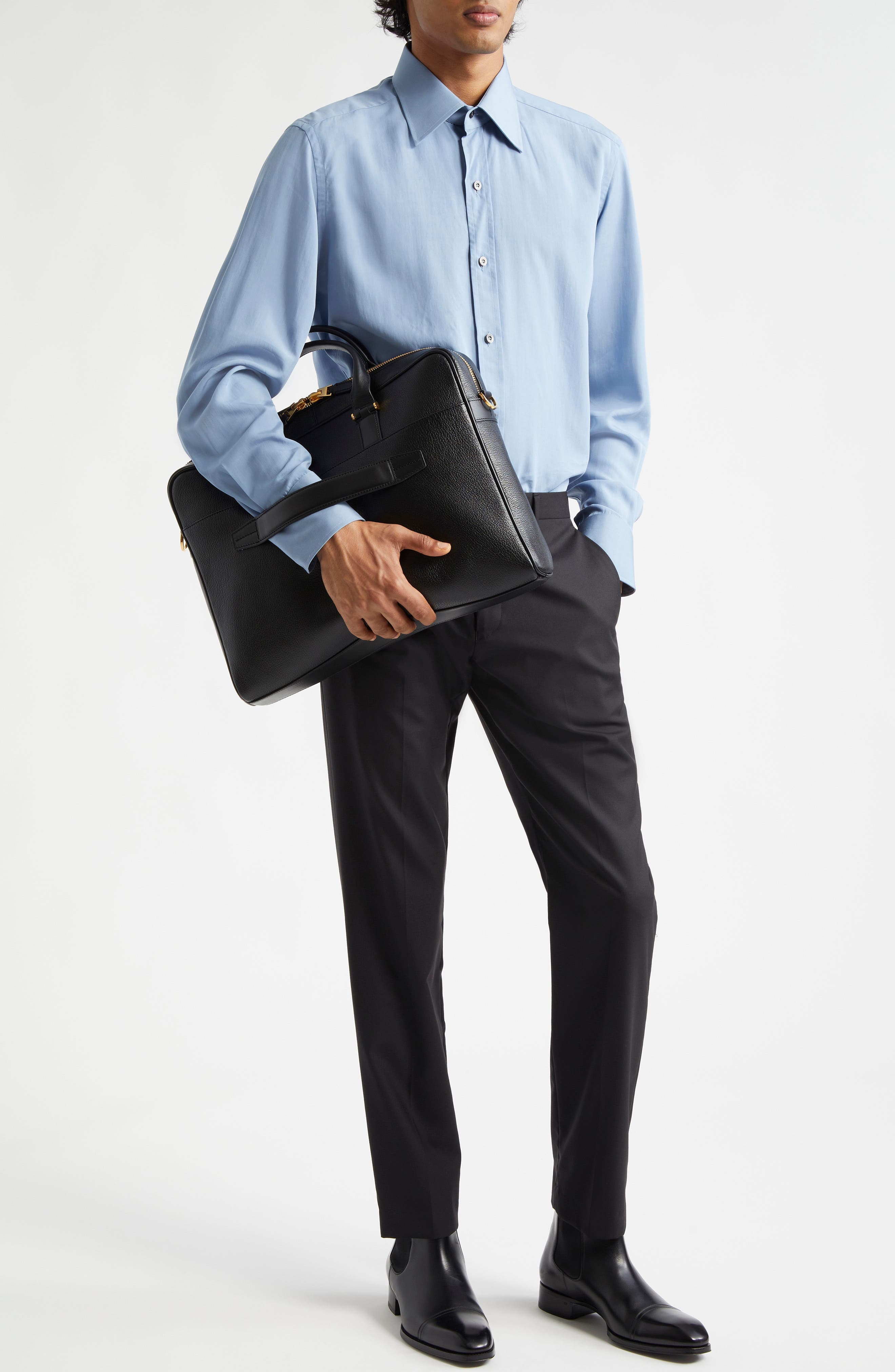 TOM FORD Leather Briefcase in Black at Nordstrom - 3
