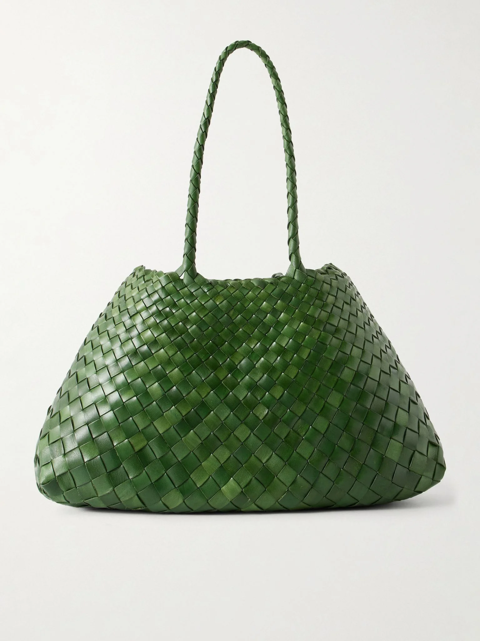 Santa Croce Big woven leather tote Green - 1