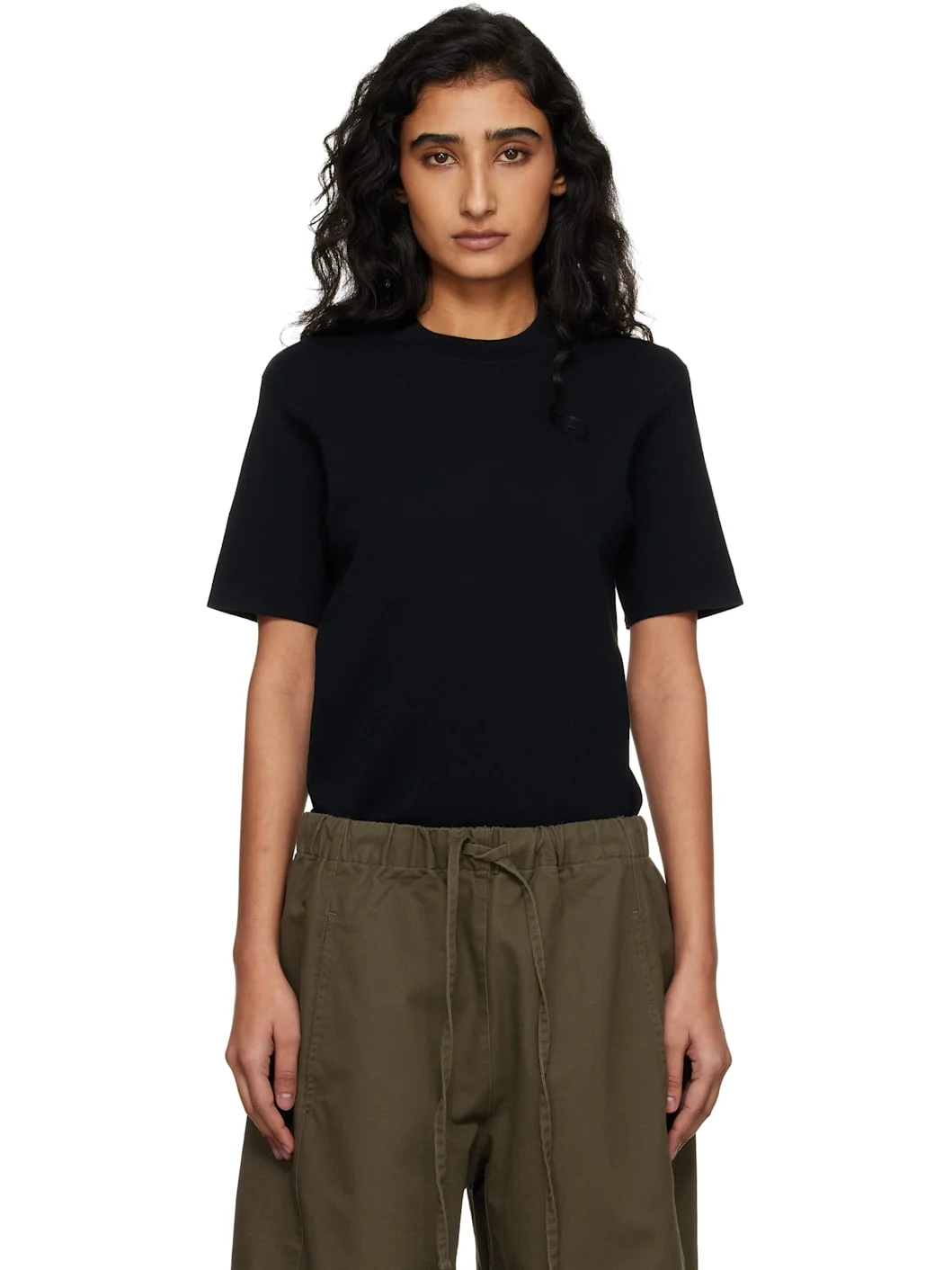 Black Slim Knit T-shirt - 1