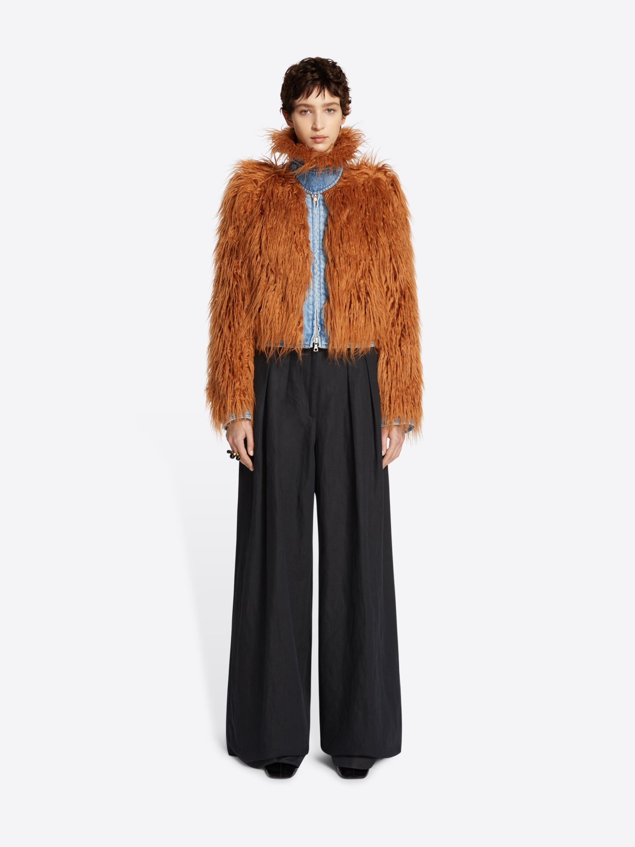 FAUX FUR AND DENIM JACKET - 2