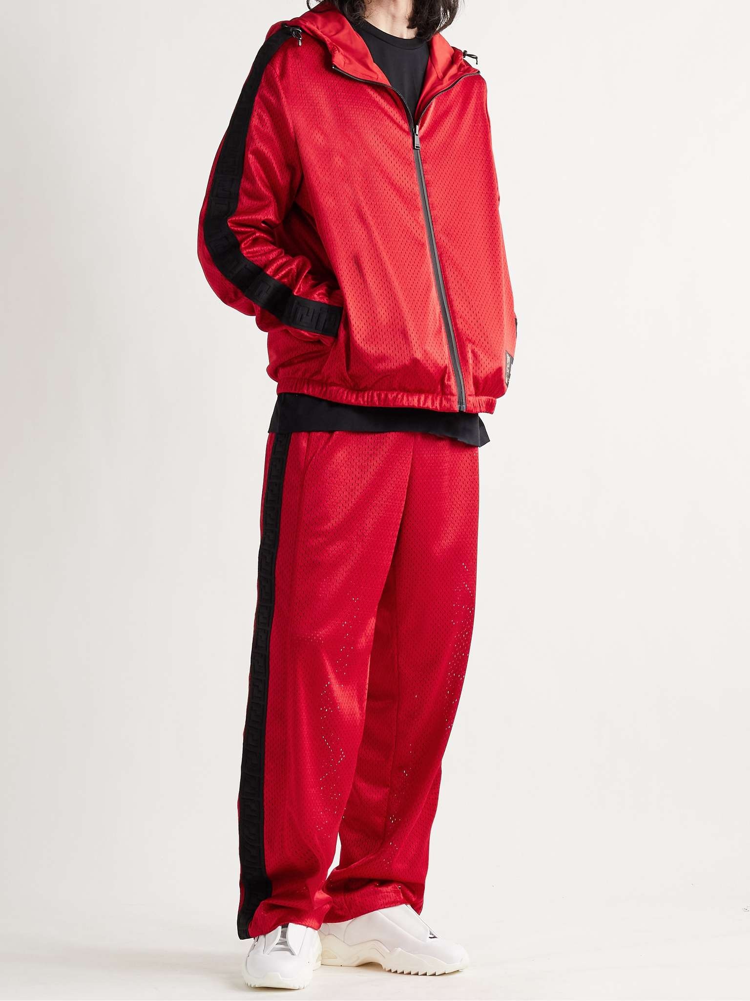 Logo-Trimmed Cotton-Mesh Track Pants - 2