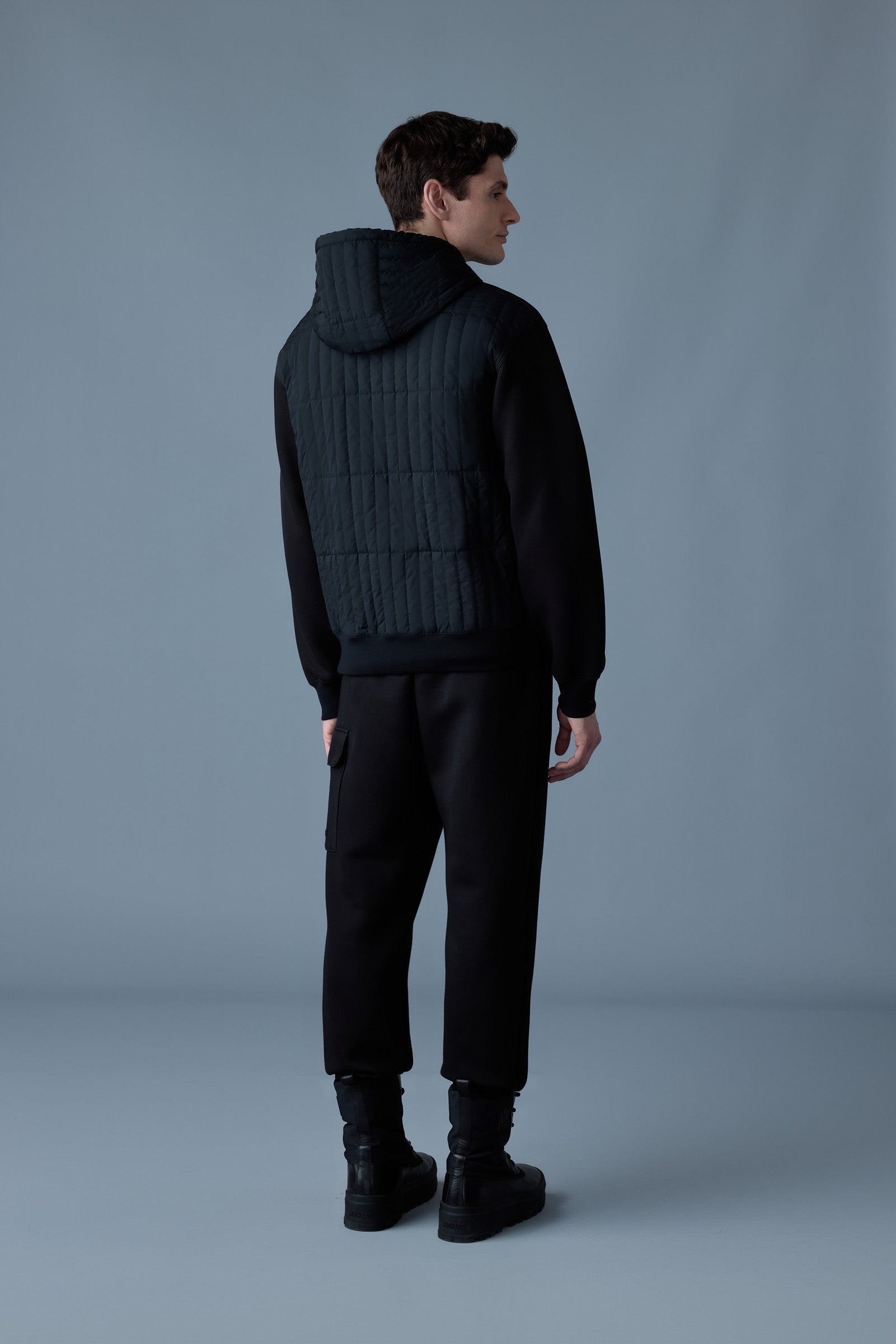 CRUZ Zip-up Hybrid vertical quilt hoodie - 4