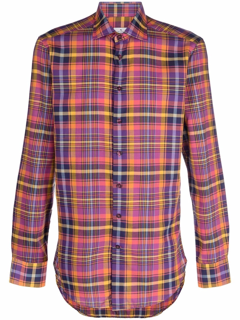 tartan-check long-sleeve shirt - 1