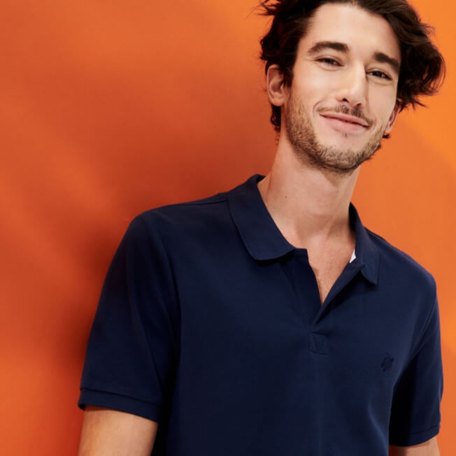 Men Cotton Pique Polo Shirt Solid - 3