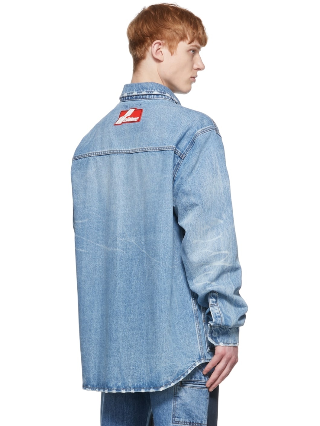 Blue Paneled Denim Jacket - 3