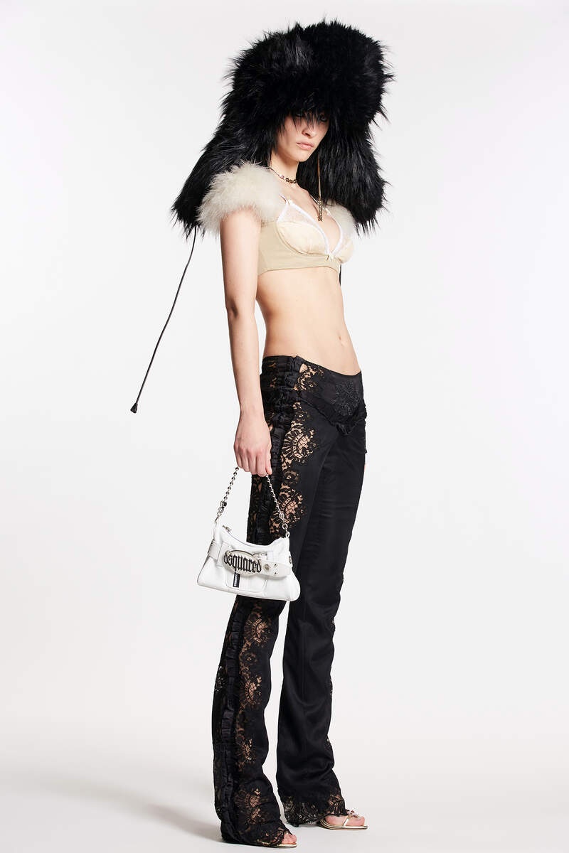 GOTH LACE TRIMMED PANTS - 1