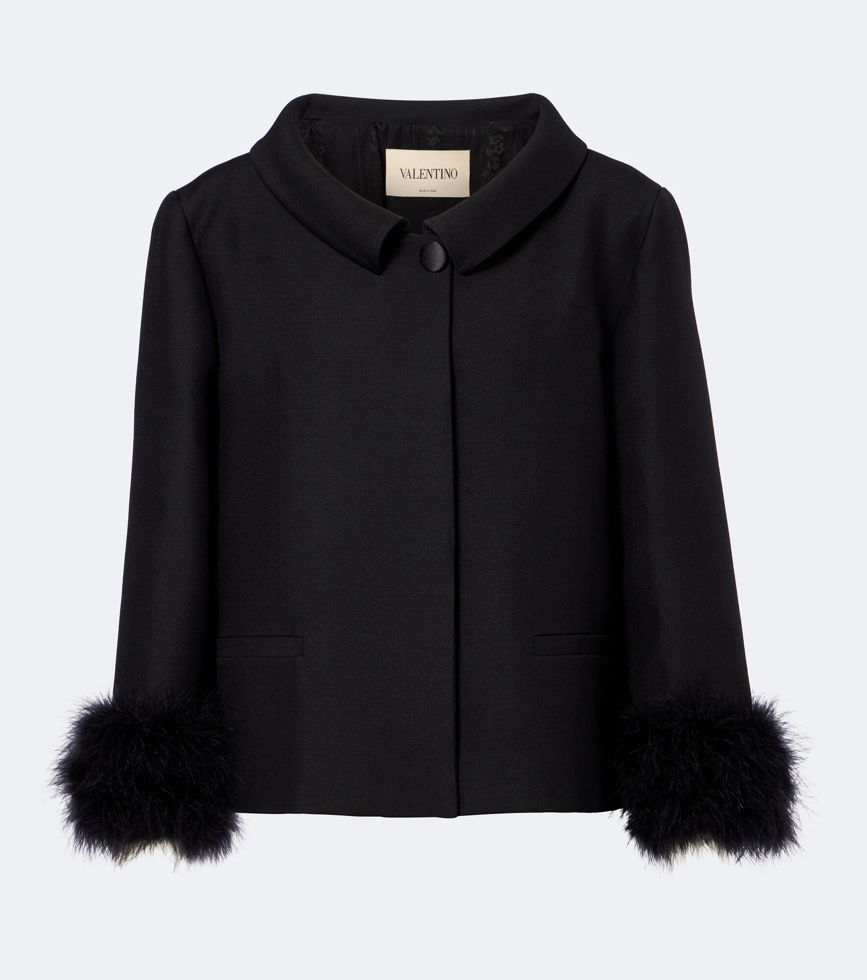 Crepe Couture feather-trimmed jacket - 1