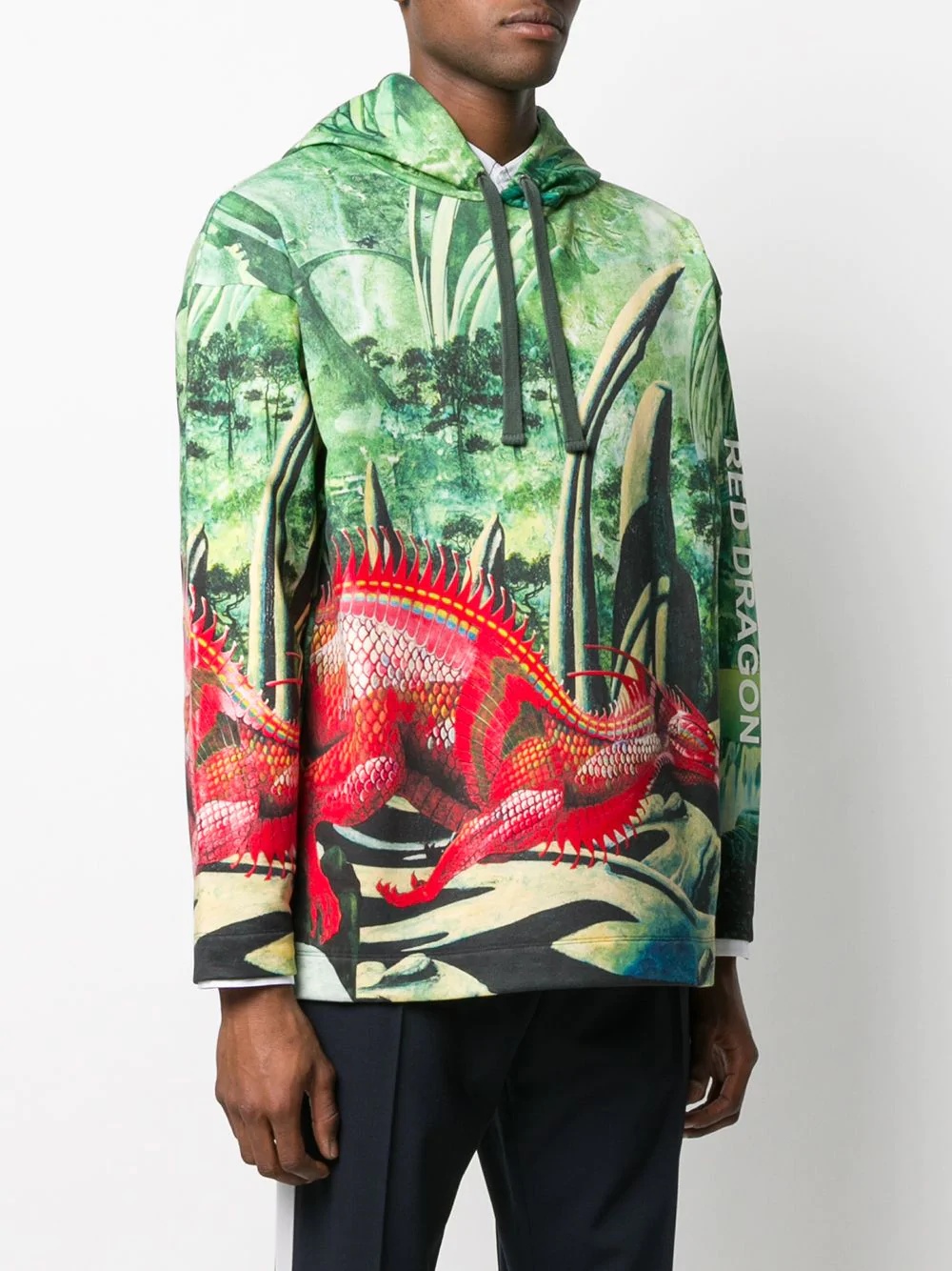 Red Dragon print hoodie - 3