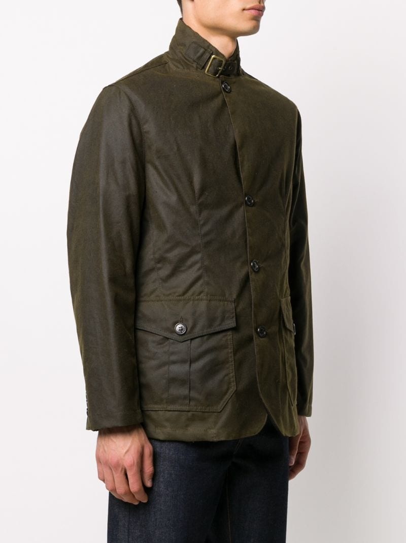 wax coated high-neck jacket - 3