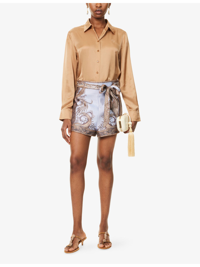 Zimmermann Logo-Embroidered Silk Shirt outlook