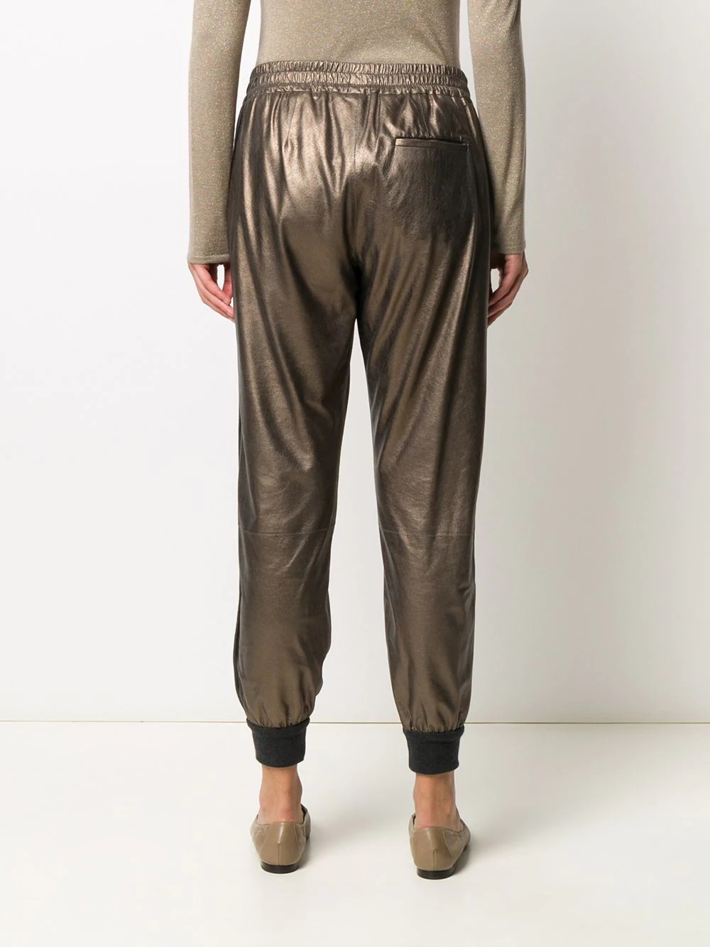 metallic-effect track pants - 3