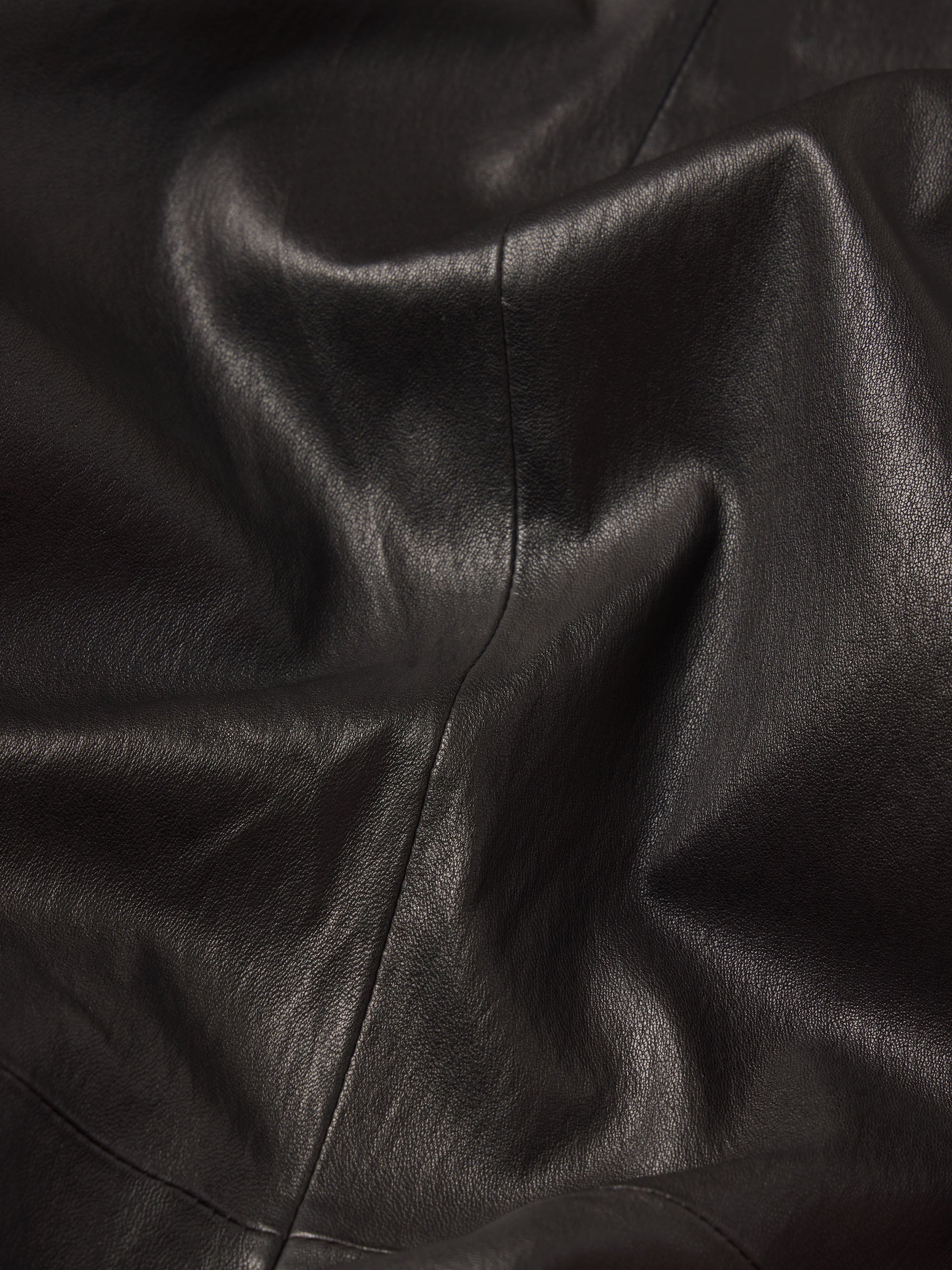 The Peak Lapel Leather Blazer in Black - 7