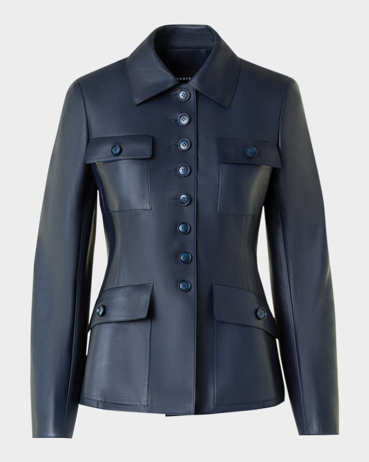 Delia Nappa Leather Fitted Jacket - 1