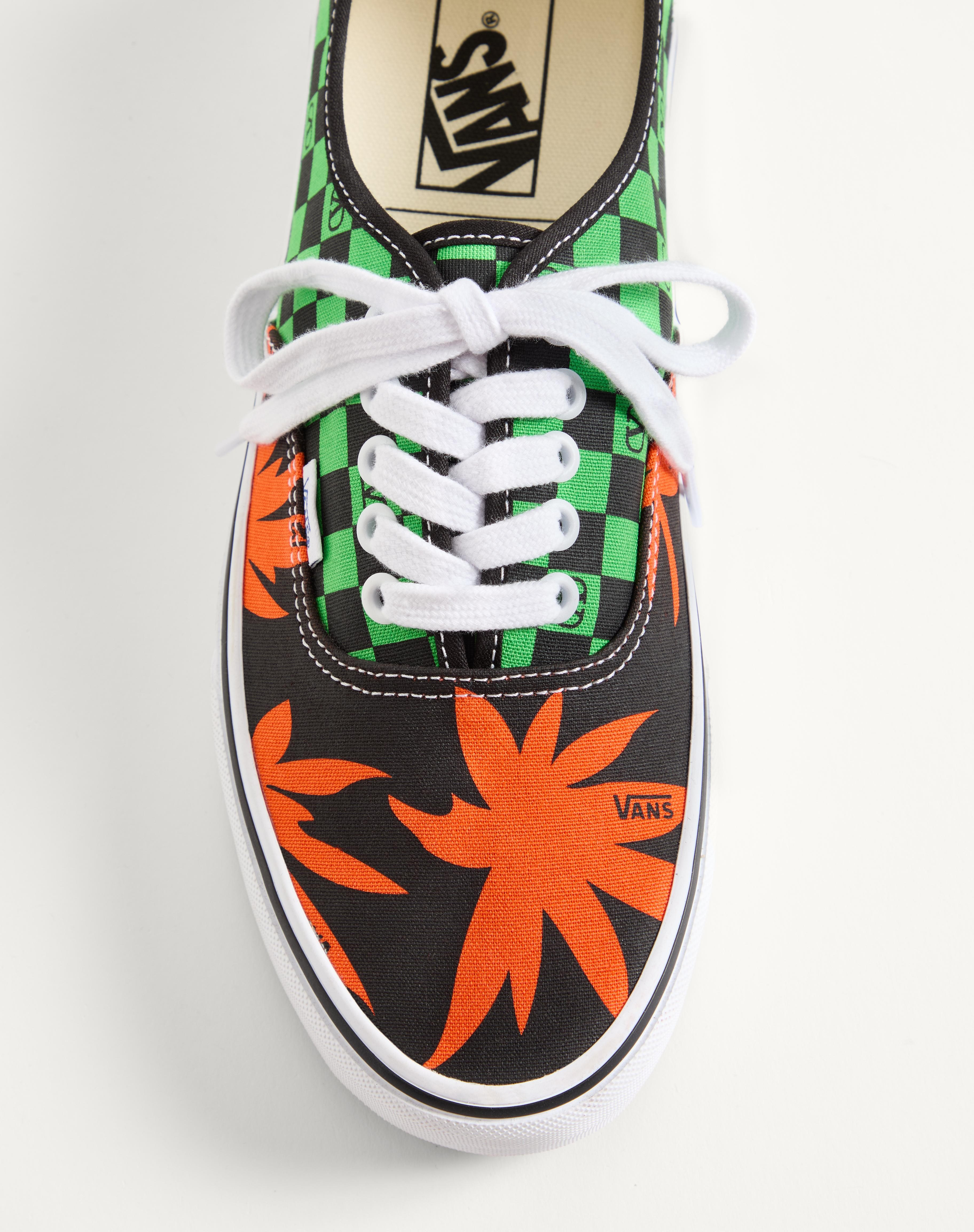 VALENTINO GARAVANI AND VANS LOW-TOP FABRIC TRAINER WITH VLOGO CHECKERBOARD PRINT AND TROPICAL LEAVES - 4