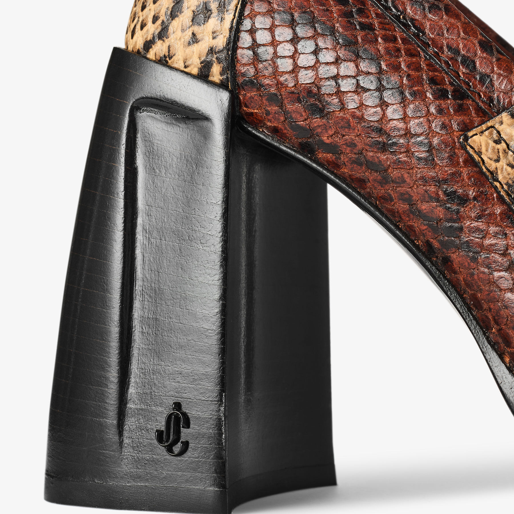 Tylor 95
Cognac Triple Snake Printed Leather Loafers - 4