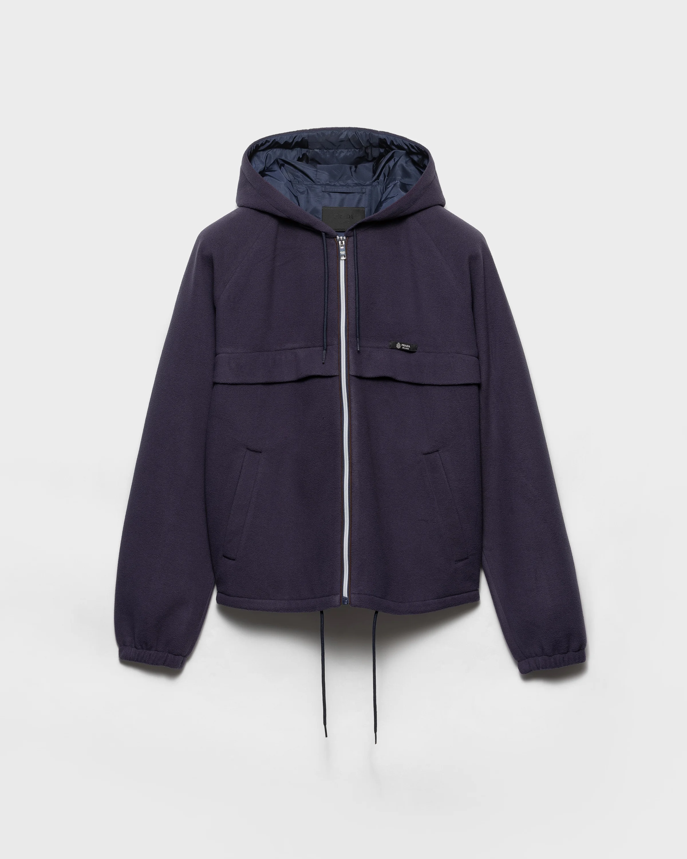 Hooded technical fabric blouson jacket - 1