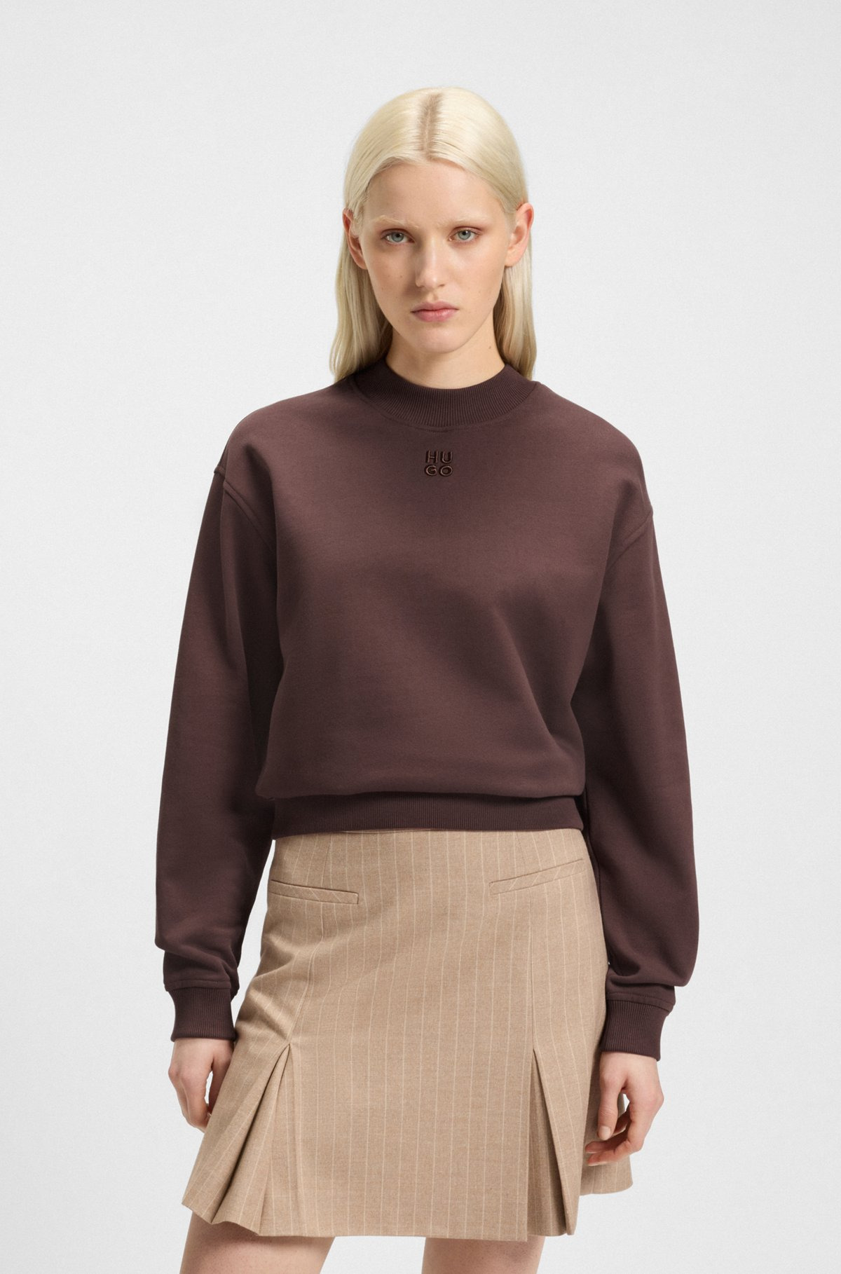 RELAXED-FIT COTTON-TERRY SWEATSHIRT WITH STACKED-LOGO EMBROIDERY - 2