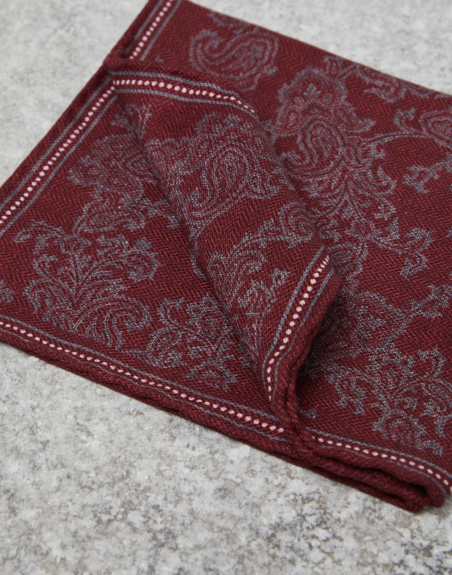 Silk pocket square with paisley design - 2