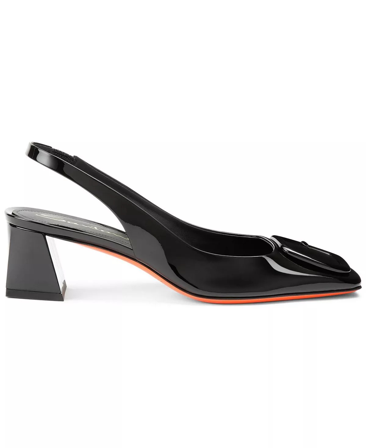Women's Patent Leather Mid-Heel Slingback Pumps - 2