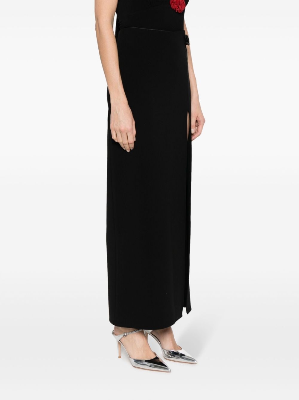 floral-appliquÃ© wool-blend skirt - 3