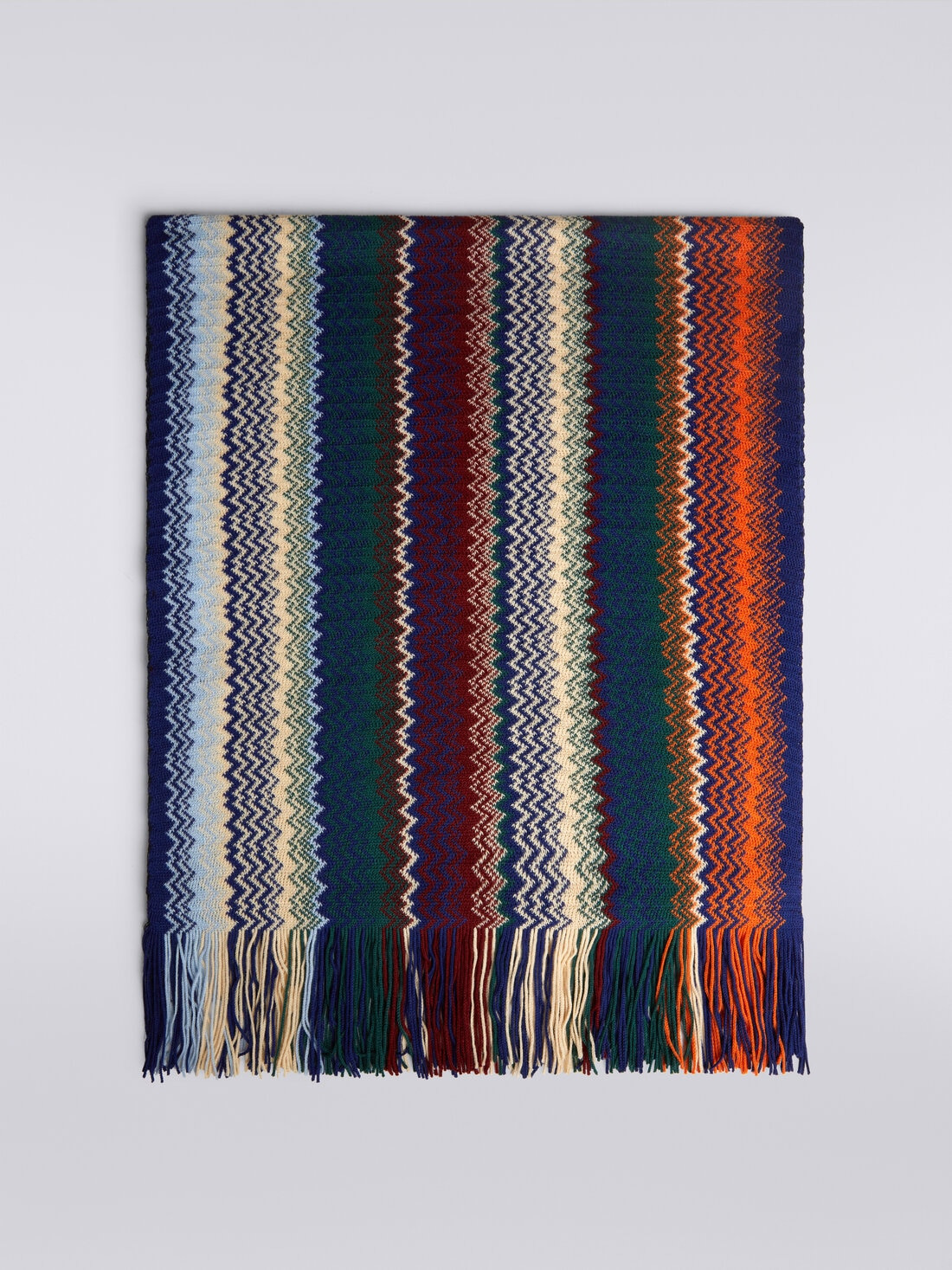 Mountain pattern wool blend scarf - 1