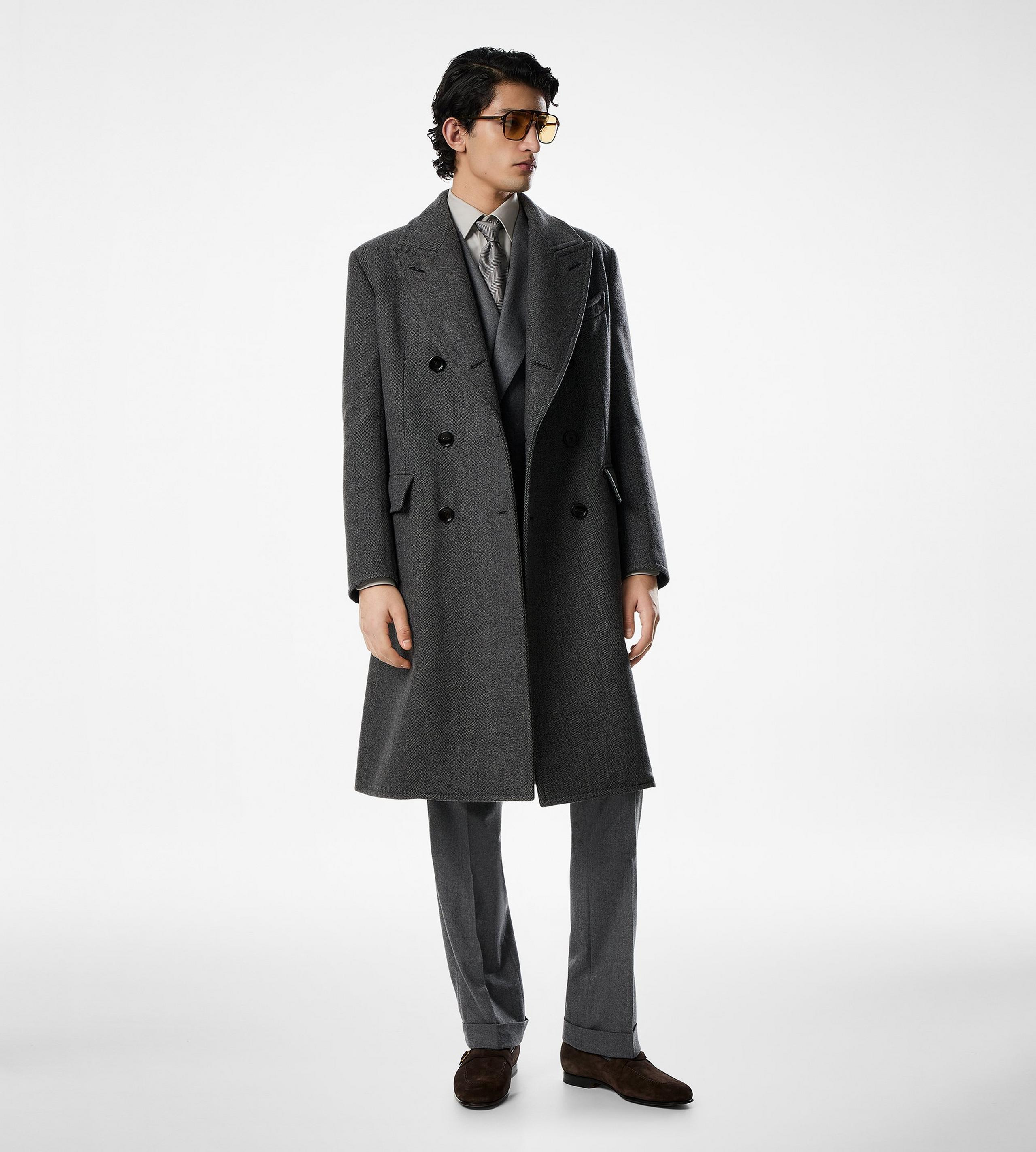 DOUBLE SPLITTABLE HERRINGBONE COAT - 2
