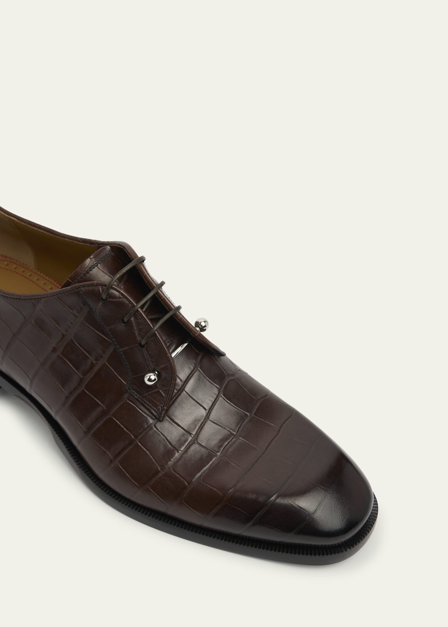 Men's Chambeliss Croc-Effect Leather Derby Shoes - 4