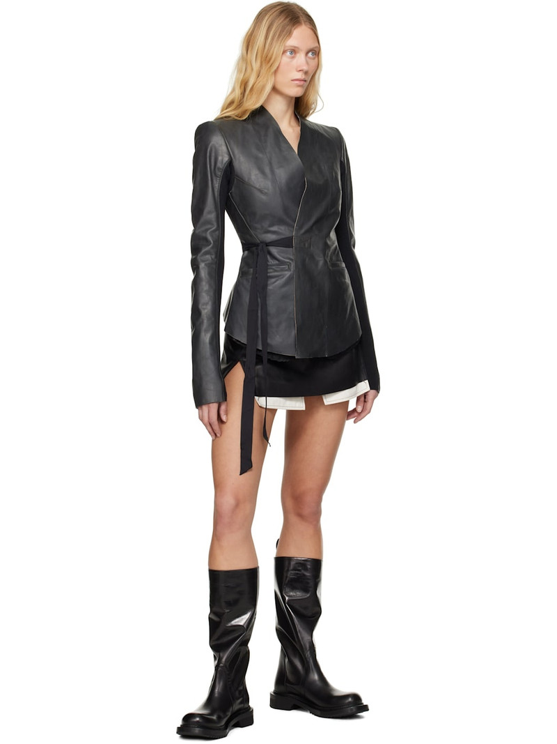 Rick Owens Black Hollywood Pull On Cyclops Tall Boots outlook