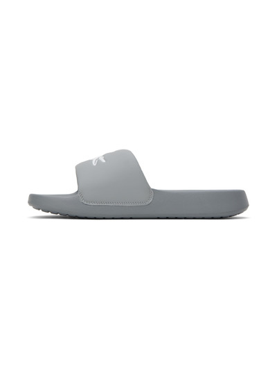 LACOSTE Gray Croco Slides outlook