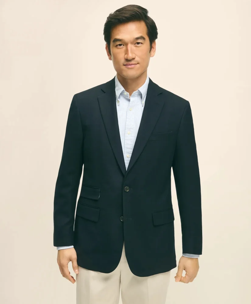 Classic Fit Stretch Wool Hopsack Blazer - 1