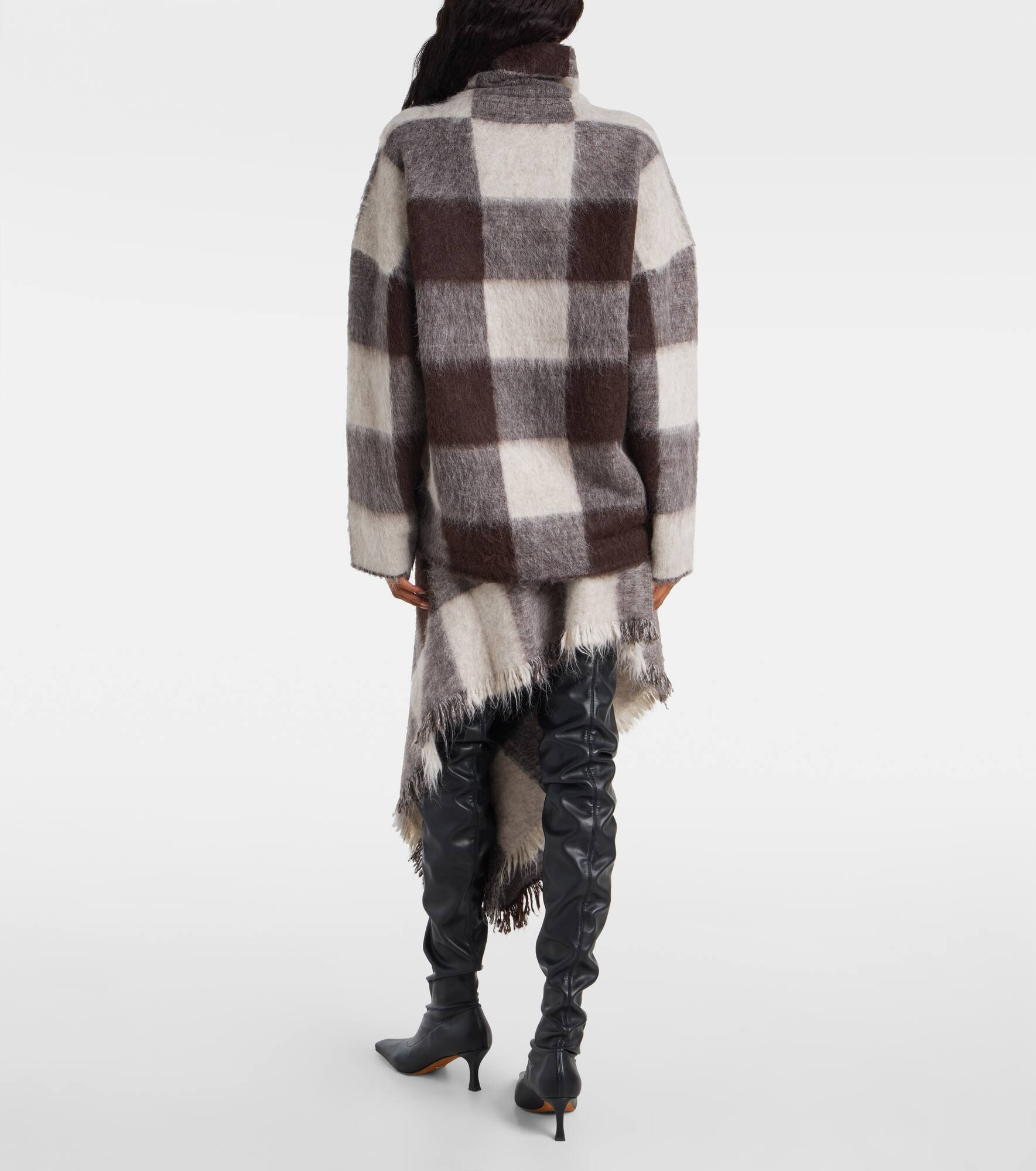 Kai checked alpaca-blend turtleneck sweater - 3