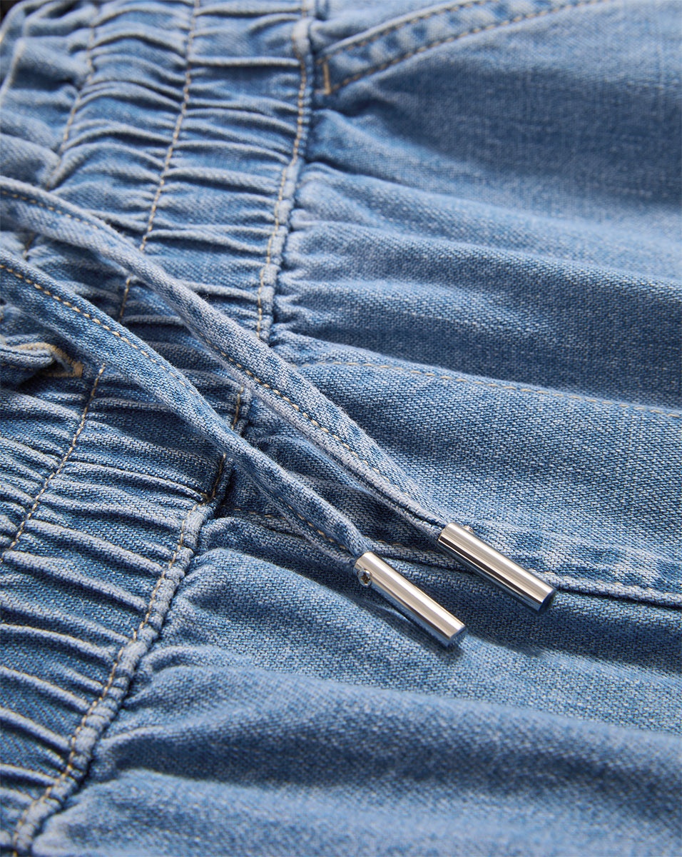 NESSIE DENIM DRAWSTRING SHORT - 5