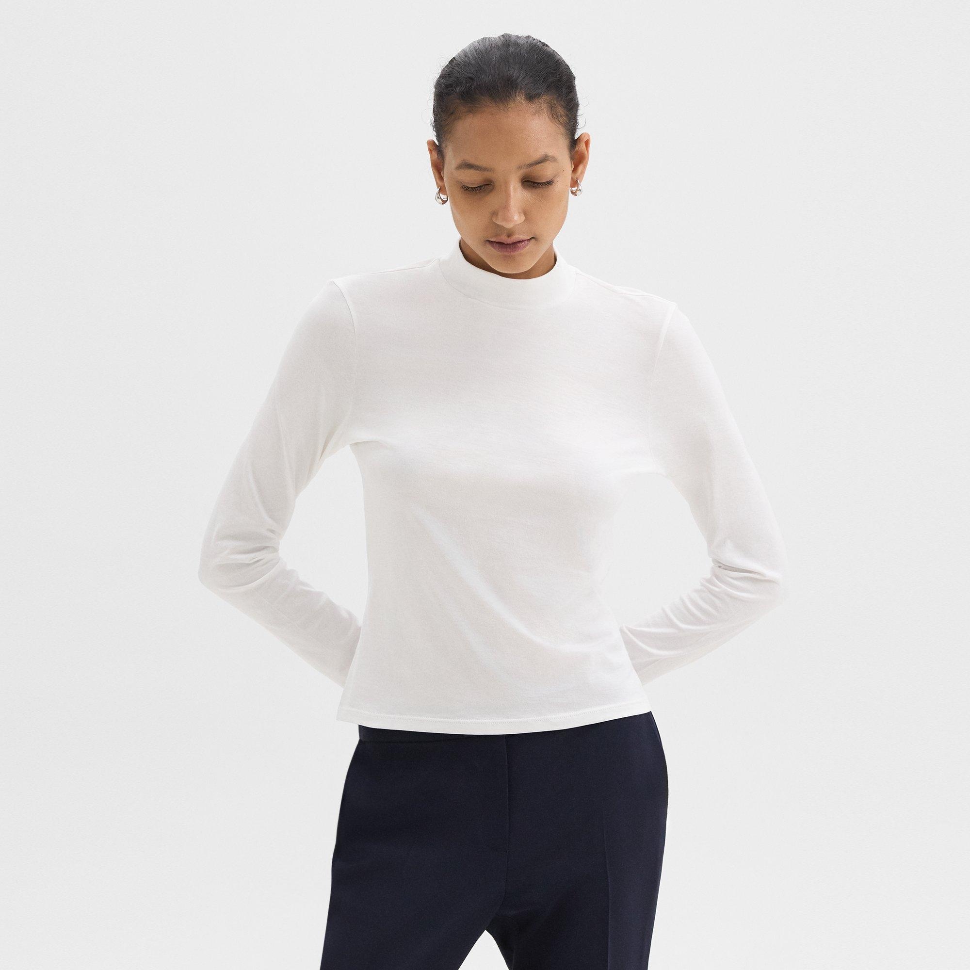 Tiny Mock Neck Tee in Organic Cotton - 3