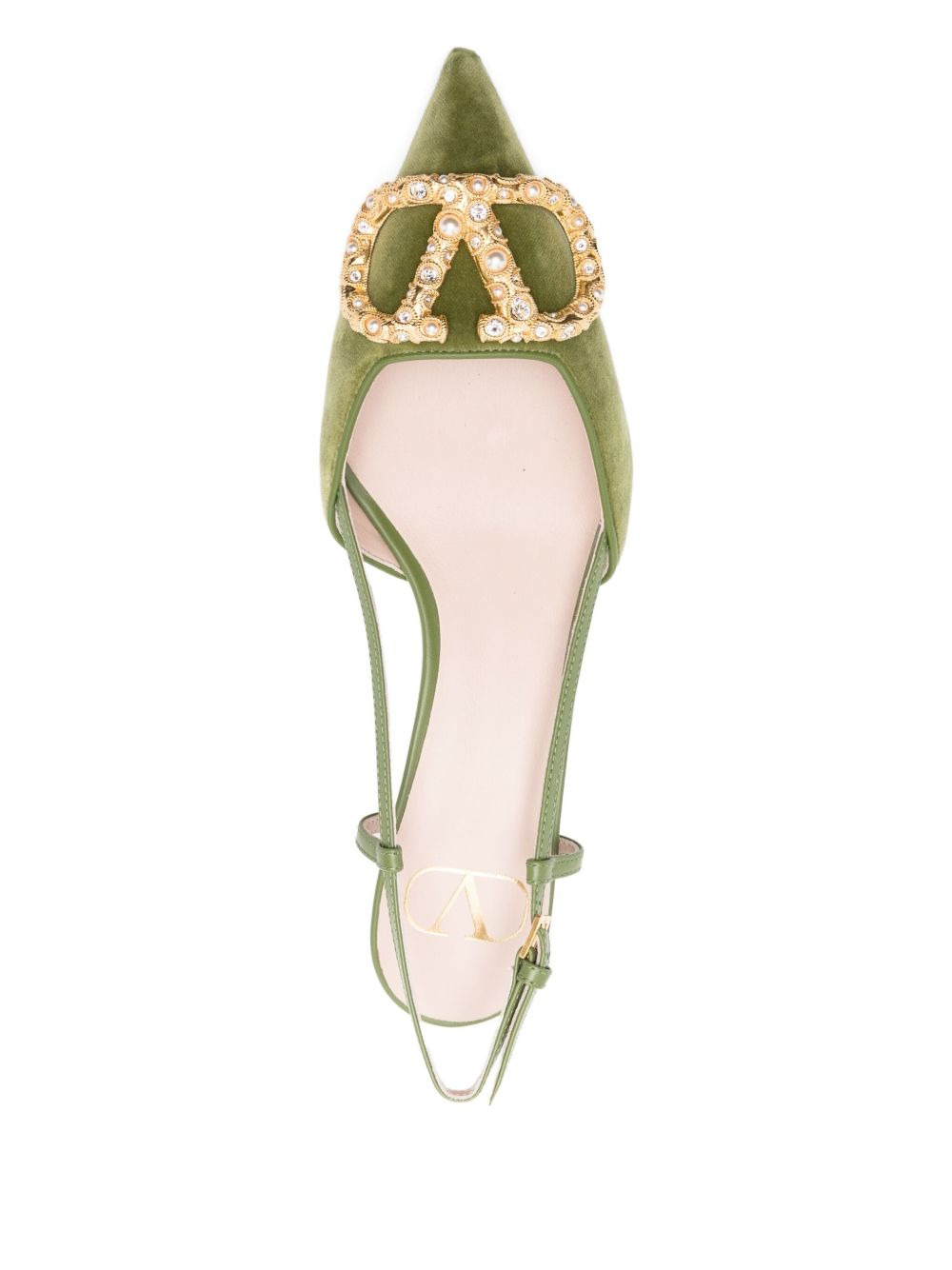 slingback embellished pumps - 4