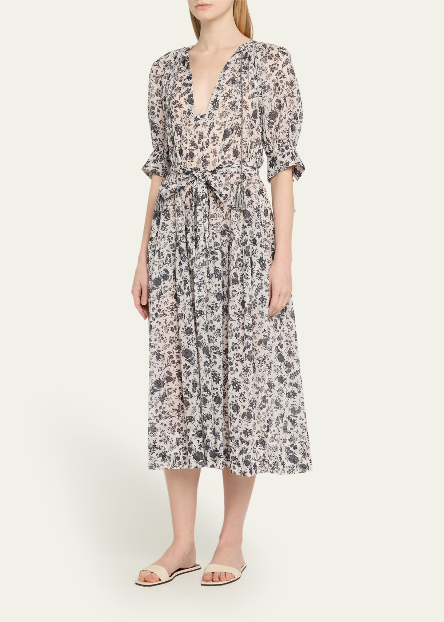 Selena Puff-Sleeve Maxi Dress Coverup - 4