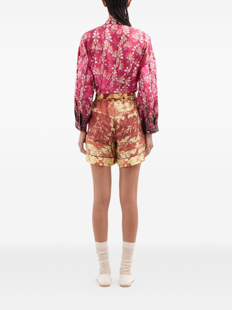 Aloe pastoral print elasticated shorts 4