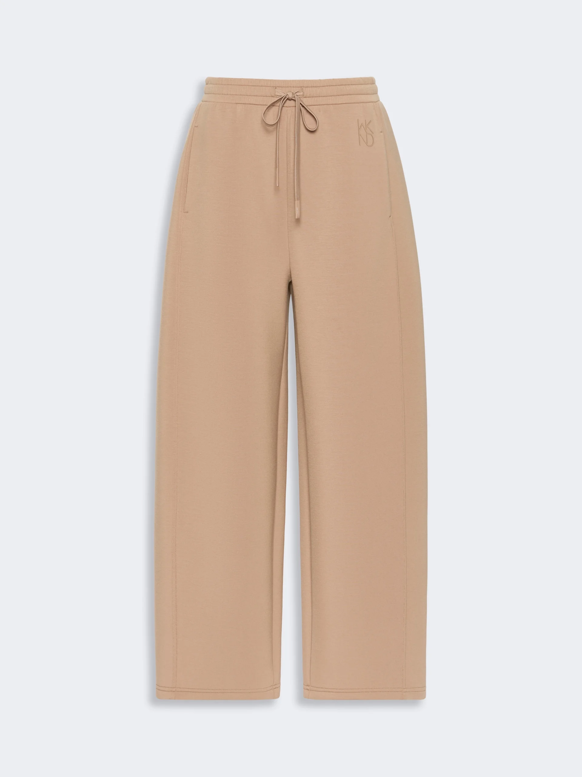 GETTO Scuba jersey barrel-leg trousers - TOBACCO - 1