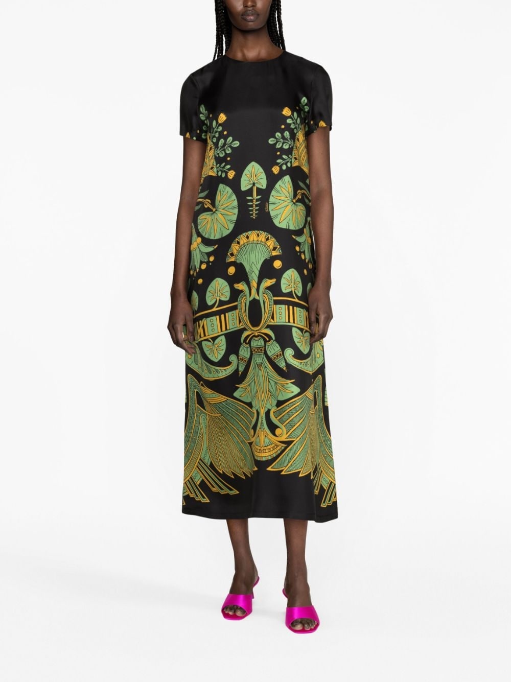 Swing graphic-print silk dress - 2