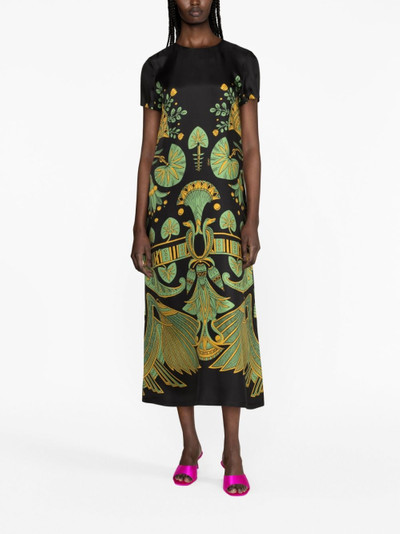 La DoubleJ Swing graphic-print silk dress outlook