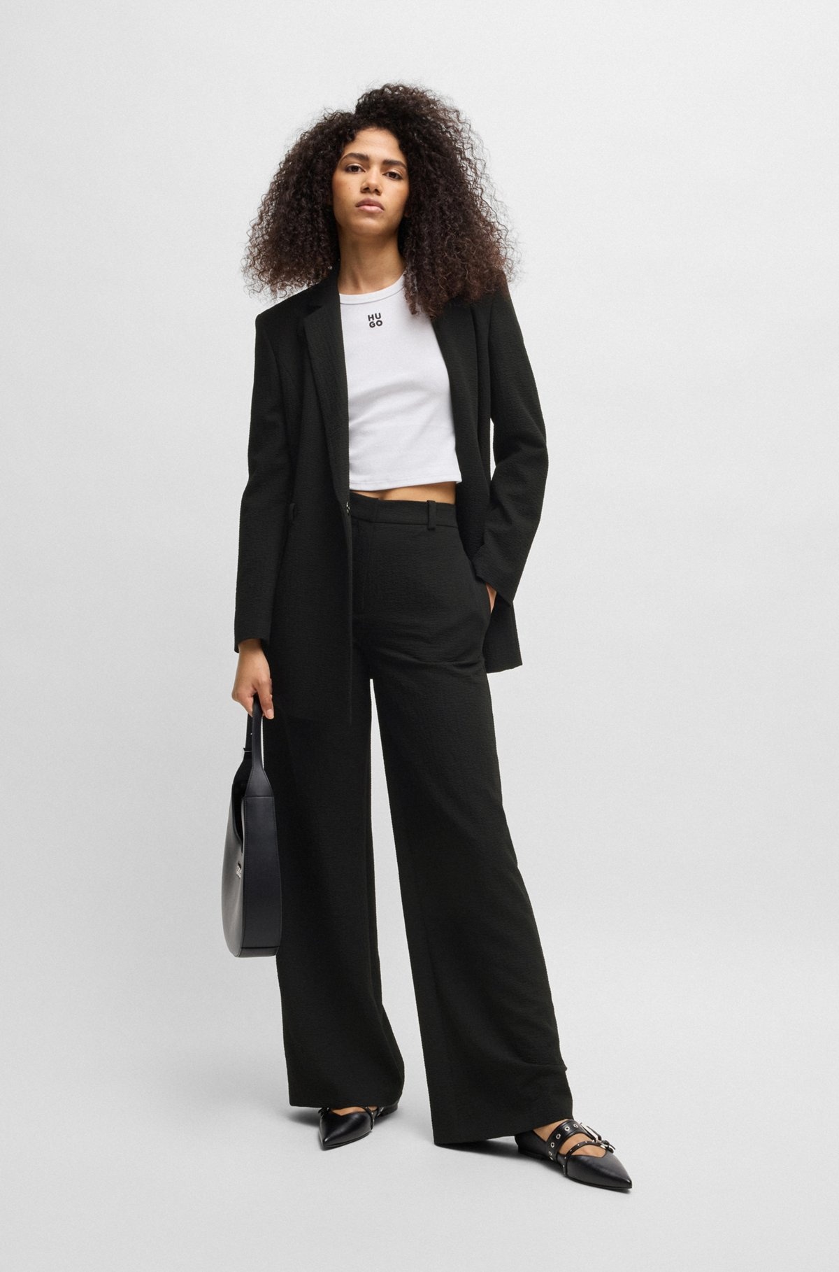 REGULAR-FIT TROUSERS IN STRETCH SEERSUCKER - 3
