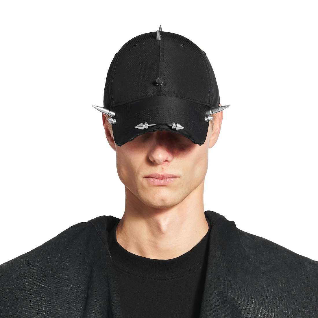 Perforated Spike Cap in Black - 6