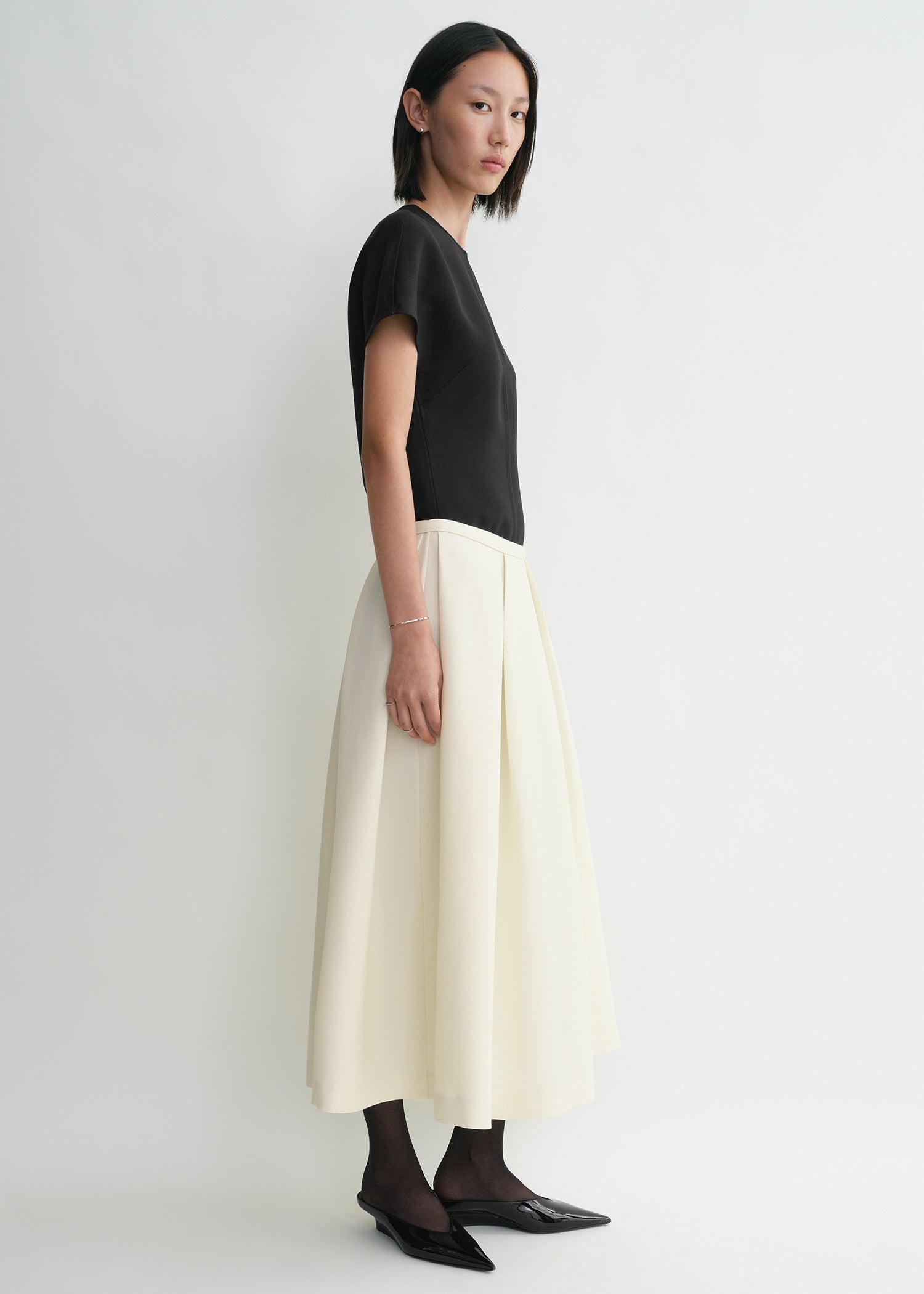 Wool silk twinflower skirt macadamia - 3