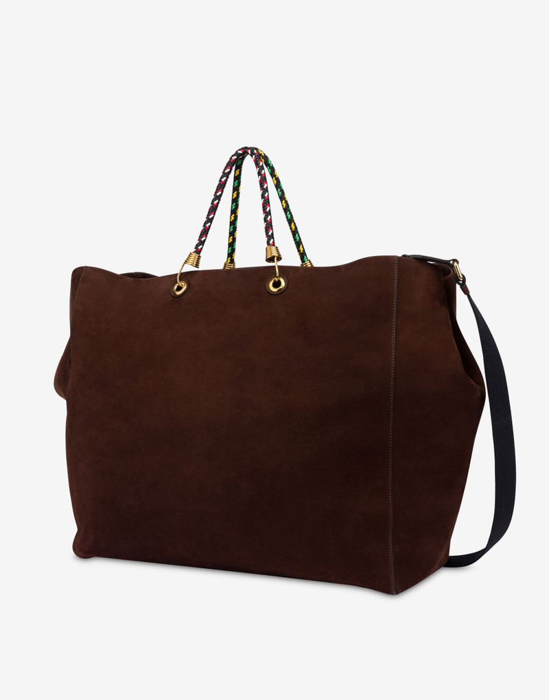 LARGE BRAIDED CORD SUEDE SHOPPER 1