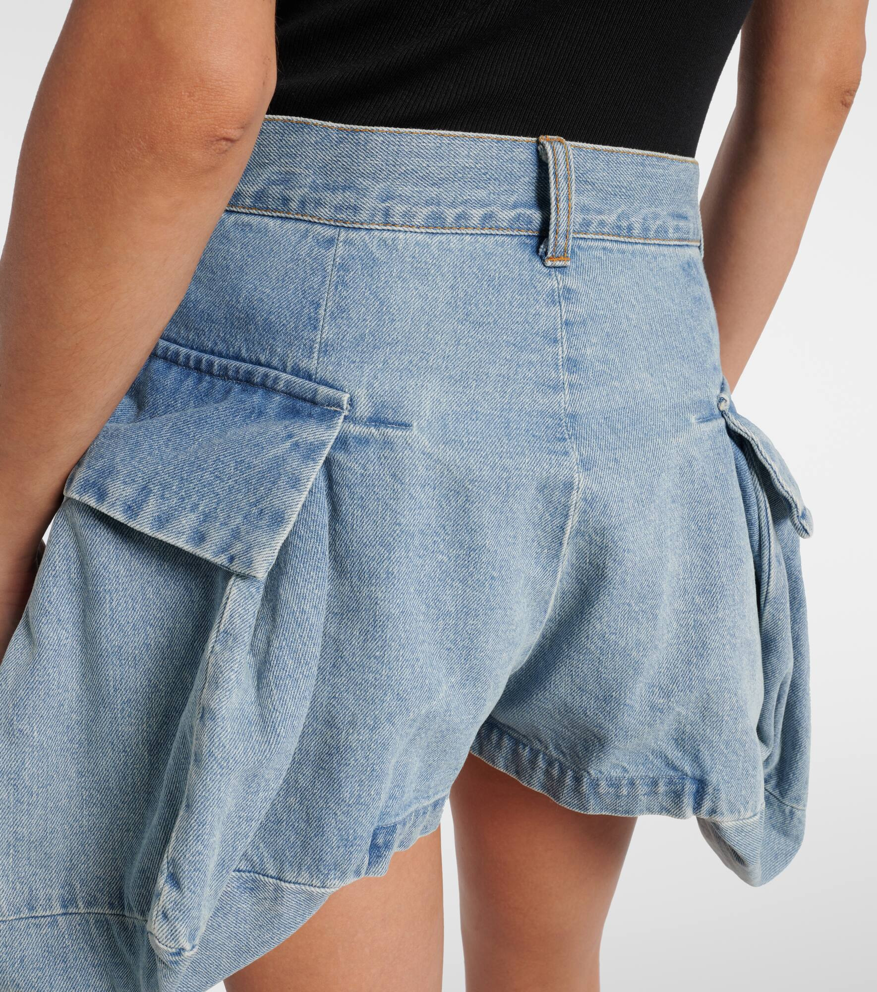 Cargo denim shorts - 5
