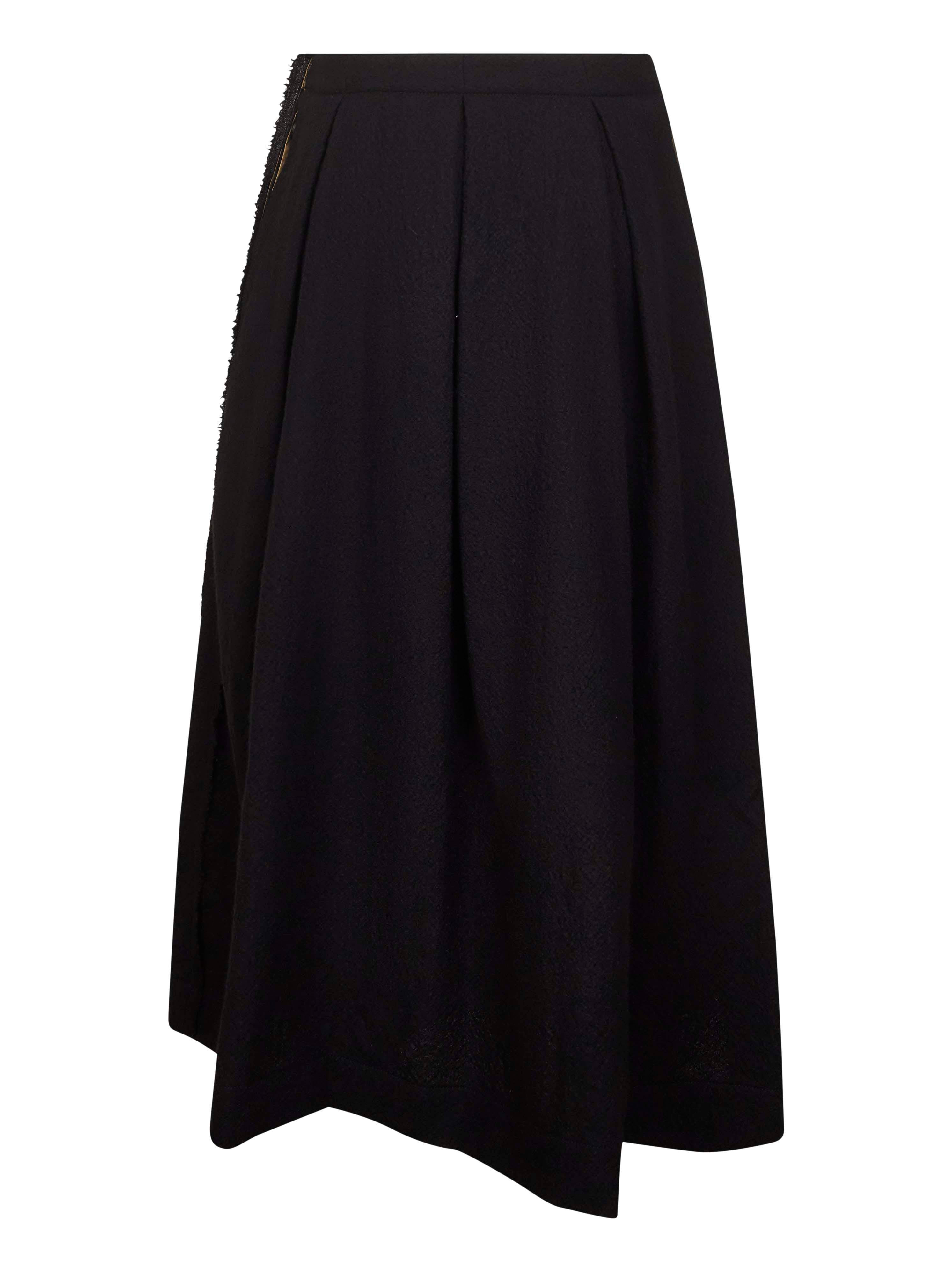 Black frontera canvas Gomes pleated midi skirt - 2