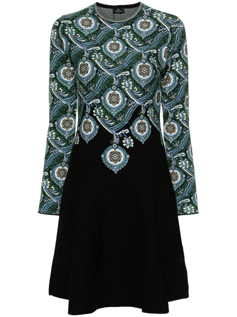 jacquard-pattern knitted dress 1