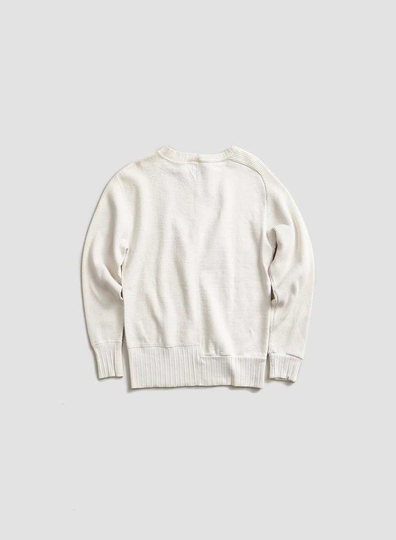 Nigel Cabourn Army Crew Jersey Mix in Ivory outlook