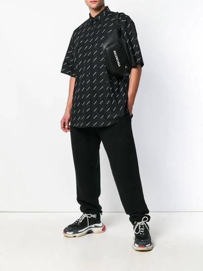 BALENCIAGA all-over logo poplin shirt outlook