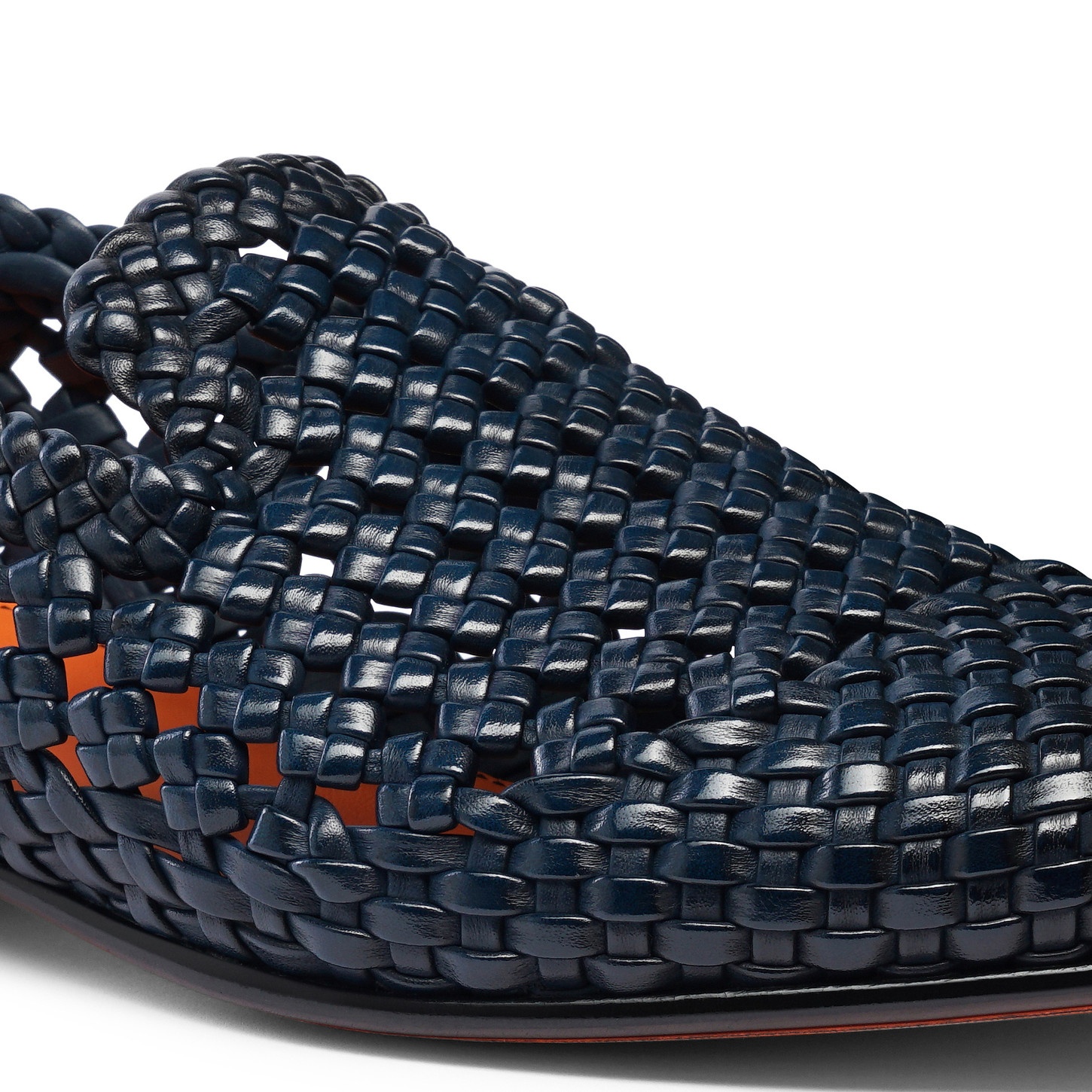Men's blue woven leather loafer - 11